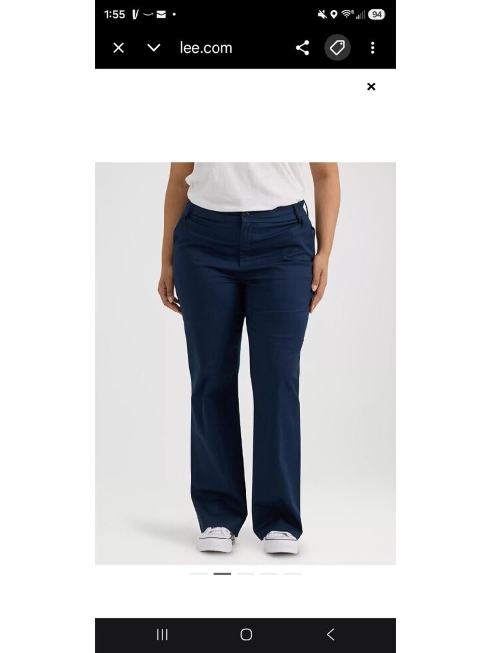 Lee Plus Bootcut Pants Wrinkle Free Mid Rise Size 24W Medium Navy Blue
